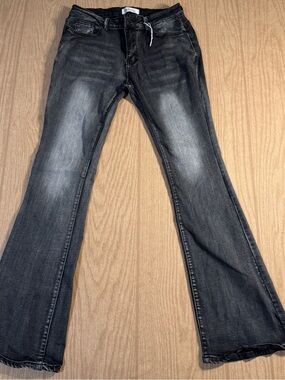 BAMBOO Black Washed Flare Jeans